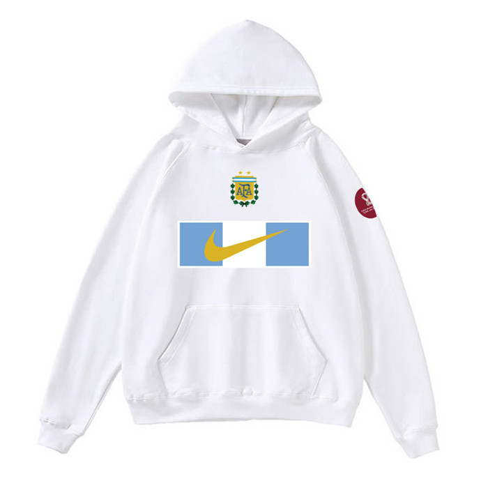 Men's Argentina World Cup Soccer Hoodie White 002